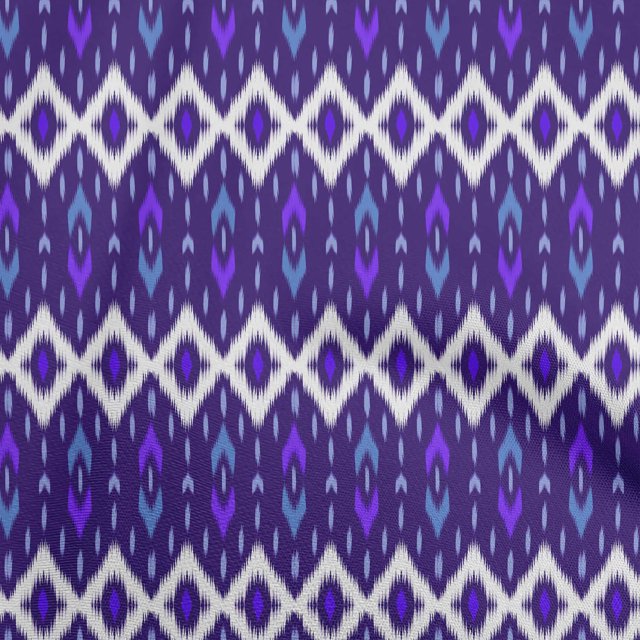 oneOone Polyester Spandex Purple Fabric Ikat Sewing Material Print Fabric By The Yard 56 Inch Wide