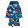 thumbnail image 1 of Splozh Kids Dinosaur Robe Childrens Flannel Robe Cartoon Print Home Fleece Bathrobe for Boys and Girls with Pockets Blue,6-7 Years, 1 of 6