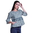 thumbnail image 3 of Moomaya Hauts Boho Coton Décontractés Amples Blouses Haut d'Été Col Rond T-Shirt, 3 of 4