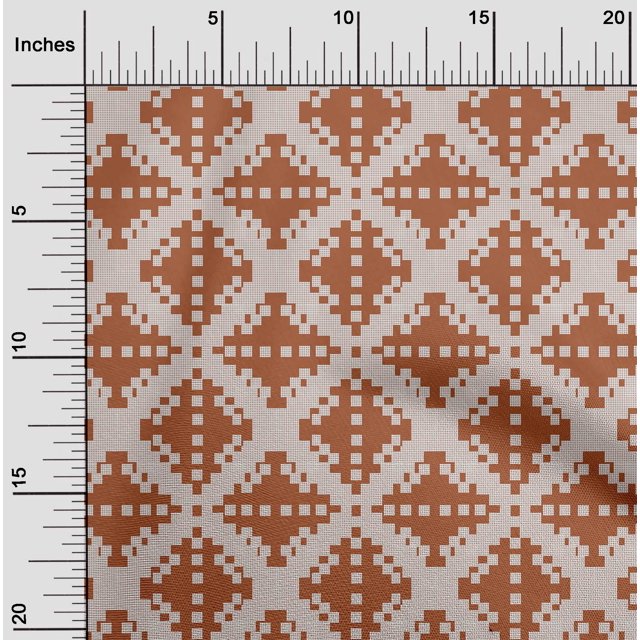 oneOone Georgette Viscose Fabric Check Kasuri Print Fabric BTY 42 Inch Wide