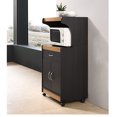 thumbnail image 5 of Hodedah Chariot Îlot pour Micro-Ondes à Roulettes avec Tiroir et Rangement d'Armoire, Black-Beech, 5 of 5