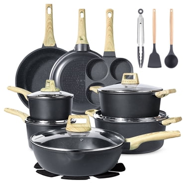 GIPP 22pcs Kitchen Cookware Sets,Pots and Pans Set Non stick,Dishwasher Safe Induction Cookware