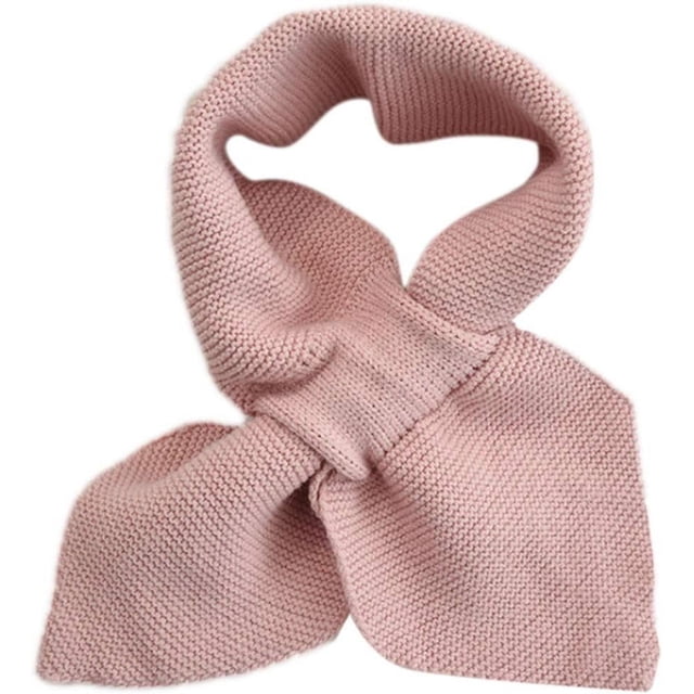 Women Knitted For Cross Collar Scarf Winter Warm Solid Color Loophole Neckerchie Scarves