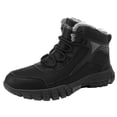thumbnail image 2 of LSLJS Men Shoes Solid Color Winter Keep Warm Woolen Casual Bandage Short Boots, Men's Snow Boots, 2 of 9