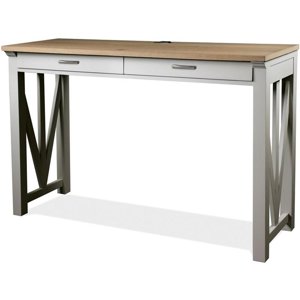 Riverside Furniture Osborne 36" Bureau d'ordinateur de nichage en bois en chêne intemporel / gris