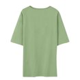 thumbnail image 2 of Birdeem Mode Femmes Été Manches Mi-Longues Chandail Uni Blouse Décontractée Hauts, 2 of 4
