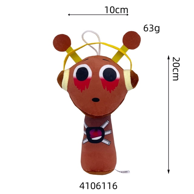 Jouets en Peluche Sprunki Liés au Jeu Brun Saignant
