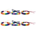 thumbnail image 1 of 6pcs Rainbow Woven Bracelet Unisex Pride Wristband Adjustable Colorful Bracelet, 1 of 9