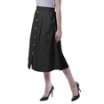 thumbnail image 3 of Moomaya Womens Below Knee Length A-Line Skirt Front Button Casual Skirt w/ Pockets, 3 of 6