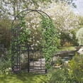 thumbnail image 2 of Outsunny 6.7 FT Steel Garden Arch with Gate Outdoor Courtyard Lawn Backyard, 2 of 10