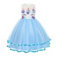 thumbnail image 1 of KAWELL Robe Fleurie Unicorn pour Filles Robe de Princesse Élégante Robe de Fête d'Anniversaire 2-8 Ans, 1 of 6