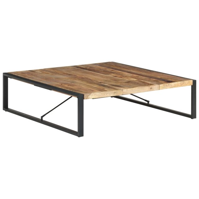 vidaXL Table Basse 140x140x40 cm Bois de Manguier Brut