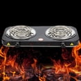 thumbnail image 4 of Lijie Electric Coil Burner Adjustable Temperature Compact Countertop Coiled Burner Double 2000W Black, 4 of 6