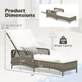 thumbnail image 3 of Gymax Patio Rattan Chaise Lounge Outdoor PE Wicker Sun Lounger w/ Adjustable Backrest Mix Gray, 3 of 10
