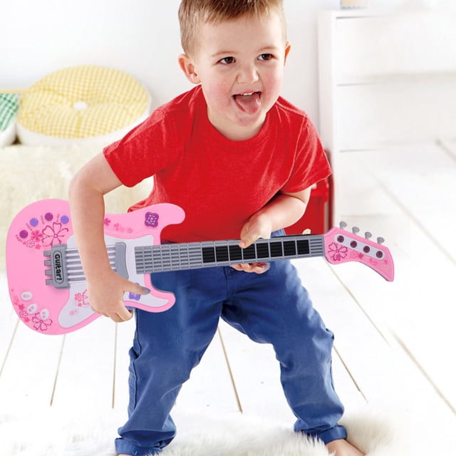 Toys for Toddlers 1-2 Kids Simulation Bass Player Electric Guitar Toys Multifunctional Mode Musical Instrument Lights Music Toys Under $10 on Clearance