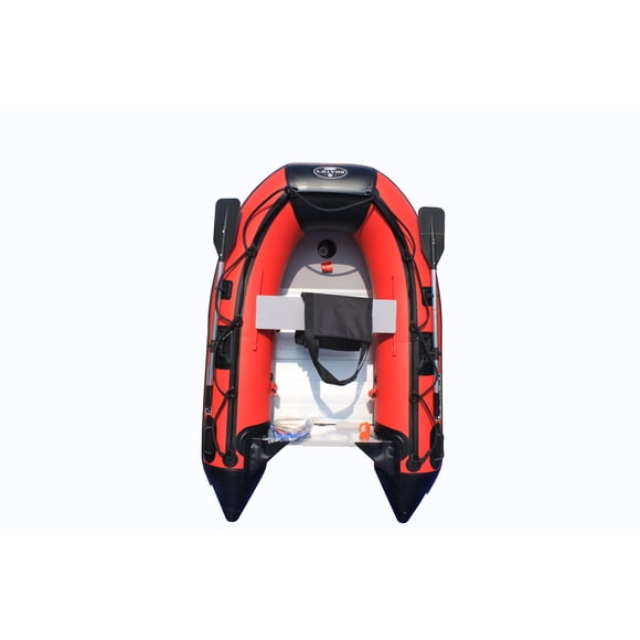 Boatify 7.5ft Inflatable Boat Raft Dinghy Pontoon Boat Kayak with Aluminum Floor Red