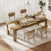 AKDSteel Dining Table For 6-8, 71" Rectangular Farmhouse Kitchen Table With Reinforced Support Base