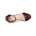 thumbnail image 4 of BLISSFUL STEP Women's Shoes Open Toe Block Heel Ankle Strap Sandals Burgundy 9.5, 4 of 8