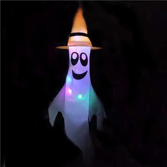 serony Halloween Decorations Ghost Windsock LED Luminous Hanging Spooky Flag Party Props for Terraces Lawns Gardens Type 1