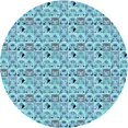 thumbnail image 1 of Ahgly Company Tapis Rond Lavable en Machine Intérieur Transitionnel Bleu Glacier, 3 Pieds Rond, 1 of 7