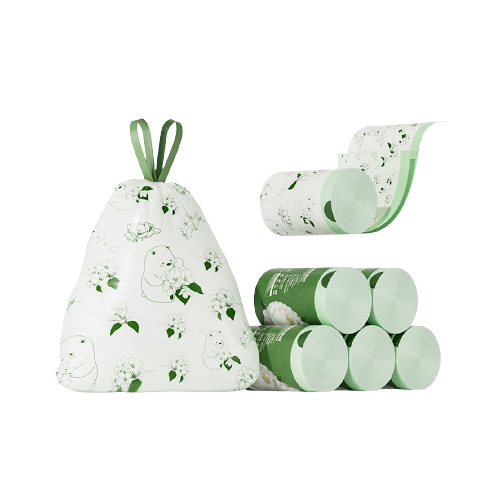Camellia Scent 13L Drawstring Garbage Thick Leak Proof Printed Tall Kitchen Garbage Tear And Odor Home And Garbage Green Portable 33 Bag 40 Bags Clear 8 Compost Bags 25 Liter Bags Clear Recycle Bags 4