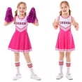 thumbnail image 4 of Robe de Danse d'Uniforme de Pom-Pom Girl pour Filles Enfants avec Bas Jusqu'aux Genoux, Ensemble Assorti avec Pompons, 4 of 10