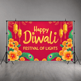 thumbnail image 3 of Decorative Design Diwali Banner Colorful Theme Festival of Lights Polyester Material Floral Design for Indian Festival Home Decoration Outdoor Celebration, 3 of 5