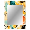 thumbnail image 2 of Designart "Gentle Tropical Foliage" Floral Wall Mirror, Printed Yellow Wall Mirror, Tropical Bathroom Wall Mirror, Decorative Floral Mirror - 30x40 Inch, 2 of 5