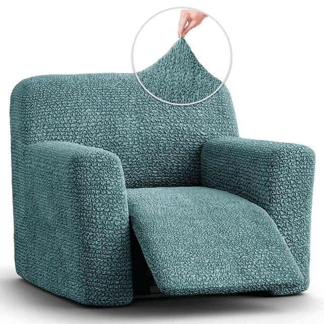 CHOK 2024 Housse pour Causeuse Inclinable - Gris Pâle Uni - Housse pour Fauteuil Inclinable 2 Places