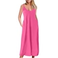 thumbnail image 1 of LSLJS Robe d'Été Décontractée Aguichant pour Femme, Sans Manches, à Col Rond, Unie, avec Fente, Grande Taille, 1 of 4
