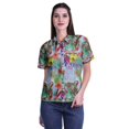 thumbnail image 1 of Moomaya Chemise à Manches Mi-Longues Imprimée pour Femmes, Col Boutonné, Haut Décontracté, 1 of 5