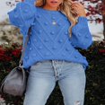thumbnail image 4 of Knitted Sweaters for Women Solid Sweaters Crew Neck Pullover Long Sleeve Jumper Tops, 4 of 6