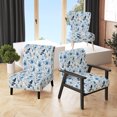 thumbnail image 1 of Designart "Polar Botanical Beauty II" Blue Arctic Upholstered Accent Chair - Cottage Arm Chair For Bedroom, 1 of 7