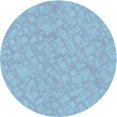 thumbnail image 1 of Ahgly Company Machine Washable Indoor Round Transitional Day Sky Blue Area Rugs, 6' Round, 1 of 7