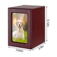 thumbnail image 3 of Personalized MDF Pet Memorial Urn with Photo Frame – Cremation Keepsake Box for Dogs, Holds 30 Cubic Inches Ashes (Durable, Easy-Access Pet Loss Condolence Gift) Brown, 3 of 6