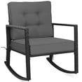 thumbnail image 2 of Costway 2 PCS Patio Rattan Rocker Chair Outdoor Glider Rocking Chair Cushion Lawn Grey, 2 of 10