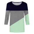 thumbnail image 5 of FAIWAD Women's 3/5 Sleeve Tunic Tops Round Neck Color Block Basic Loose Tops Casual Trendy Spring Summer Tops, 5 of 5