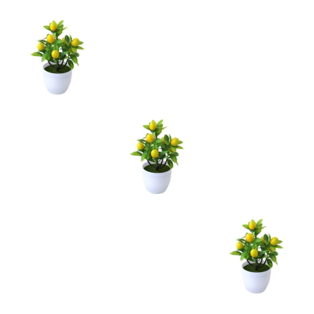 Youkk Stylish Ambience False Plants Collection Materials Artificial Potted Plants lemon 3Set