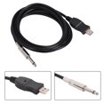 thumbnail image 3 of Black Guitar USB Cable, Guitar Computer Cable, Professional Manufacturing Guitar Audio Cable, Metal + Plastic Without Additional Drivers Black 300cm, 3 of 8