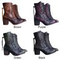 thumbnail image 3 of Women's Retro Comfy Chunky-heel Lace-up Boots, 3 of 6
