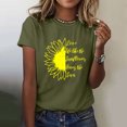 thumbnail image 2 of WTXUE T-Shirts à Manches Courtes, T-Shirts Graphiques à Col Rond pour Femmes Sunflower T-Shirt d'Été Ample en Coton Blo Floral, Chemises pour Femmes / Décontracté pour Femmes Grande Taille Vert Fougère/Sunflower S, 2 of 6