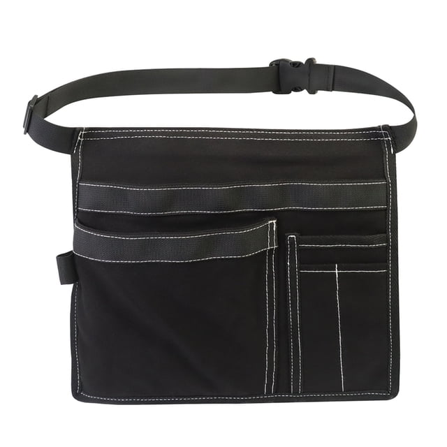 Cosmug Sac de Rangement Durable pour Outils de Taille / Sac Banane d'Électricien Antidérapant en Tissu / Organisateur de Trousse d'Outils Portable / Trousse Utilitaire de Réparation et d'Entretien, Noir