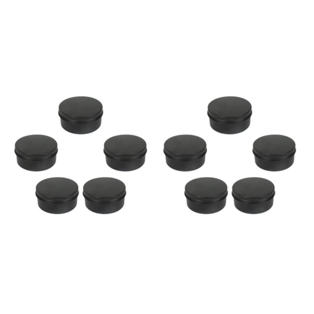 Transemion 5pcs Empty Aluminum Jars Cosmetic Screw Balm Lip Lid Cans Containers Black 150ml 2Set