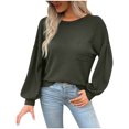 thumbnail image 1 of Timegard Womens T Shirts Long Sleeve Round Neck Basic Tops Casual Comfy Solid Color Blouses, 1 of 6