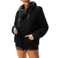 thumbnail image 1 of CEHVOM Womens Warm Faux Coat Jacket Winter Zipper Solid Long Sleeve Sweatshirt, 1 of 8