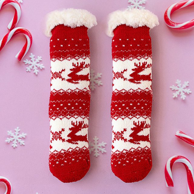 Slipper Socks Home Floor Socks Winter Warm Fuzzy Lined Socks Super Soft Socks Unisex