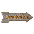 thumbnail image 1 of SignMission P-ARROW10-999542 10 x 30 in. Wide Workshop Arrow Sign, 1 of 4
