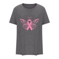 thumbnail image 5 of TIMIFIS Chandails de Sensibilisation au Cancer du Sein pour Femmes Été Ample Imprimé T-Shirt à Col Rond Manches Courtes Blouse Décontractée Automne/hiver, 5 of 5