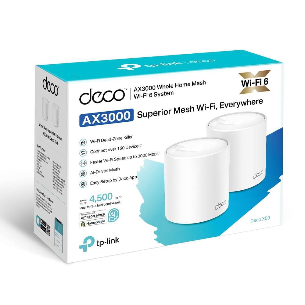 TP-Link Deco X50 AX3000 2個セット 箱付Wi-Fi6対応 TP-Link Deco X50 AX3000 Whole Home Mesh Wi-Fi 6 System - White - 2