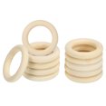 thumbnail image 1 of Unique Bargains 40mm Wooden Rings for Crafts, 30 Pack Natural Wood Rings Unfinished Wood Loop Circle, 1 of 8